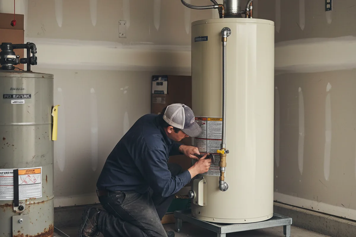 Water heater and shutoff valve replacement in Hamptonville